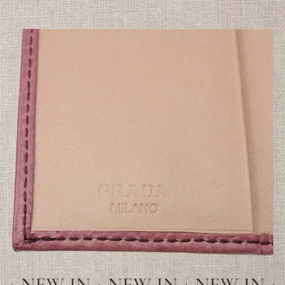Prada Leather Key Holder Wallet with Bow Detail in Pink - Picture 9 of 12